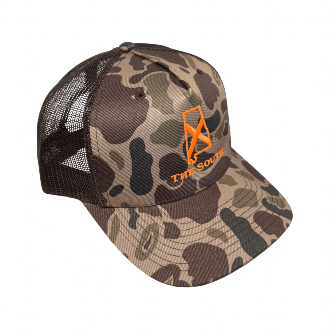 Five Panel - Bark Duck Camo/Brown/Orange - The South