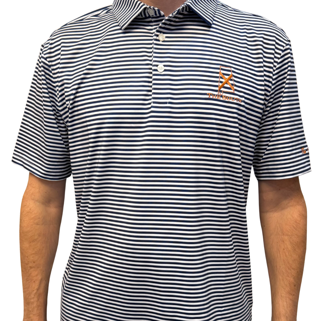 Navy/Orange Performance Polo
