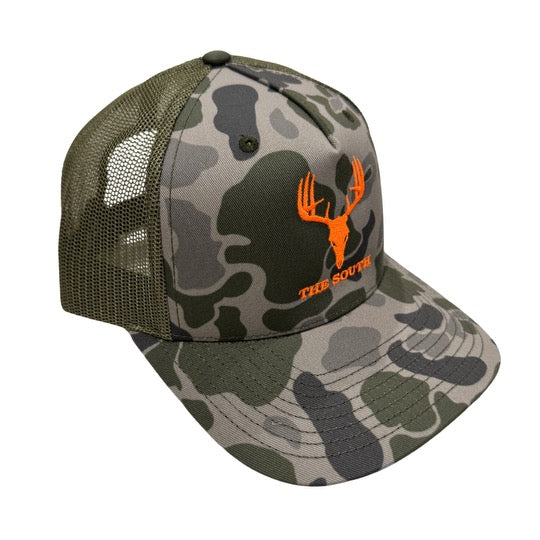 Five Panel - Marsh Duck Camo/Loden/Orange - Buck - The South