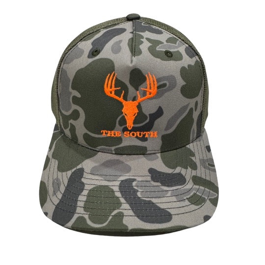 Five Panel - Marsh Duck Camo/Loden/Orange - Buck - The South
