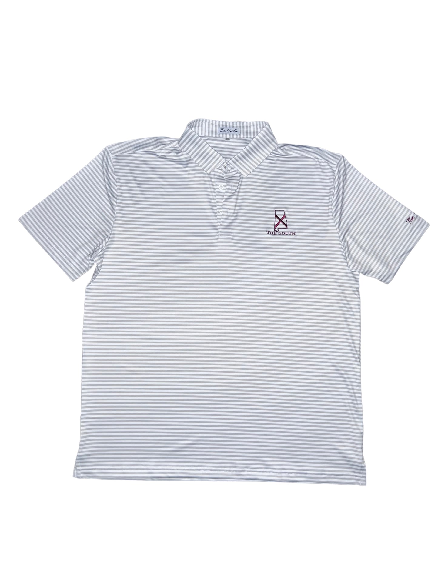 Heather Grey / Crimson Performance Polo - The South