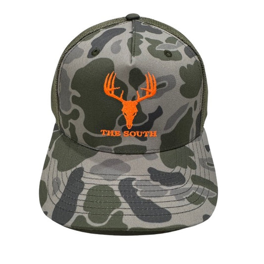 Five Panel - Marsh Duck Camo/Loden/Orange - Buck - The South