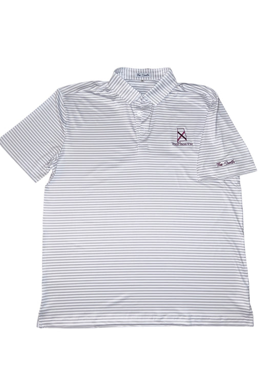 Heather Grey / Crimson Performance Polo - The South